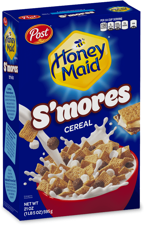 Honey Maid S'mores Cereal - Post Honey Maid S(')mores Cereal 12.25 Oz. Box (600x873), Png Download