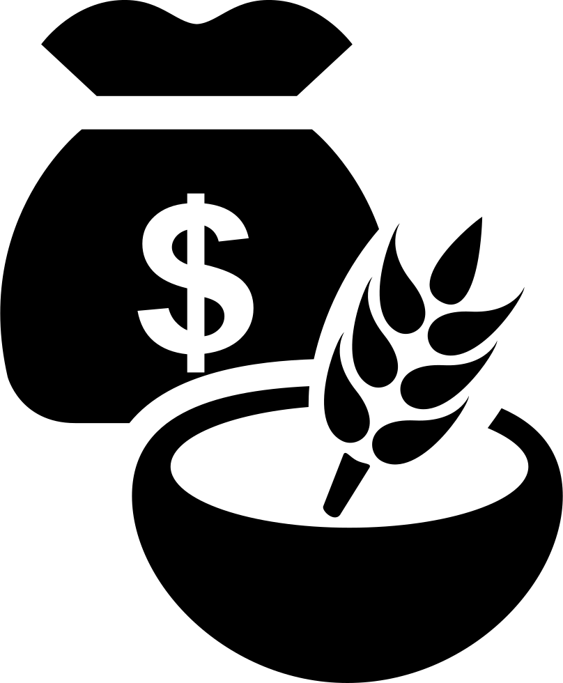 Food Cereal Bowl And A Money Bag Comments - Food And Money Icon (808x980), Png Download