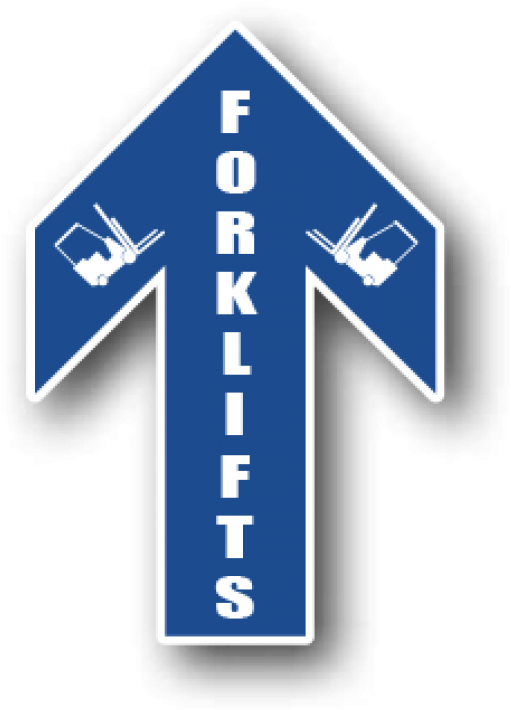 Blue Floor Directional Arrow For Forklifts, With Symbol (615x1000), Png Download