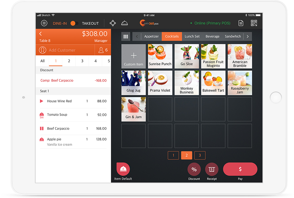 Iphone Pos Display Ordering Management With Combo And (1039x779), Png Download