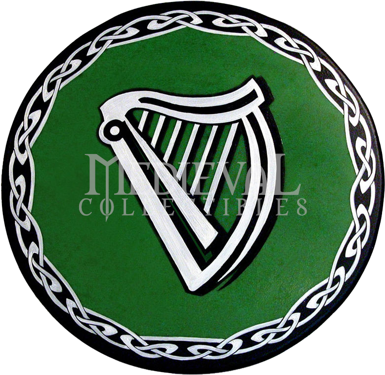 Round Celtic Harp Wooden Shield (789x789), Png Download