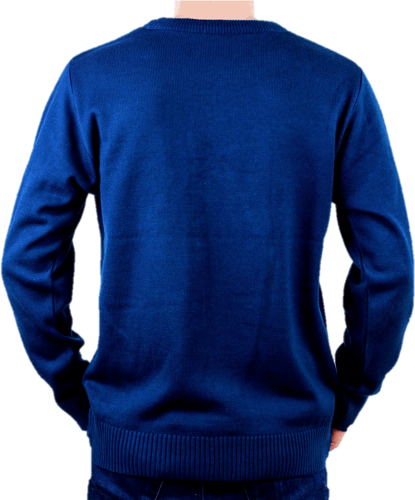 Jersey Navideño Hombre Pingüino Azul Para Navidad Espalda (862x1000), Png Download