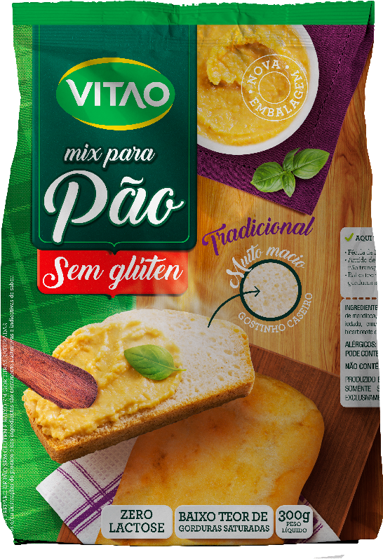 Mix Sem Glúten Para Pão Tradicional Vitao (1000x1000), Png Download