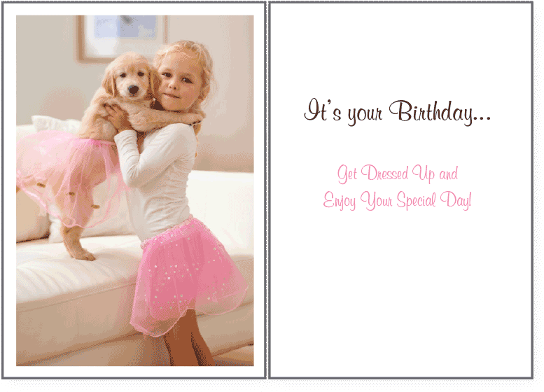 Playing Dress Up Birthday Card (800x600), Png Download