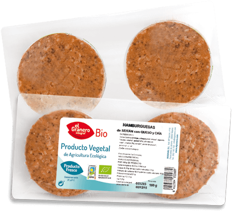 Hamburguesa De Seitán Con Queso Y Chía Bio , 160 G (900x700), Png Download