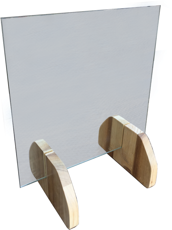 Free Standing Mirror On Wooden Blockfeet (800x1067), Png Download