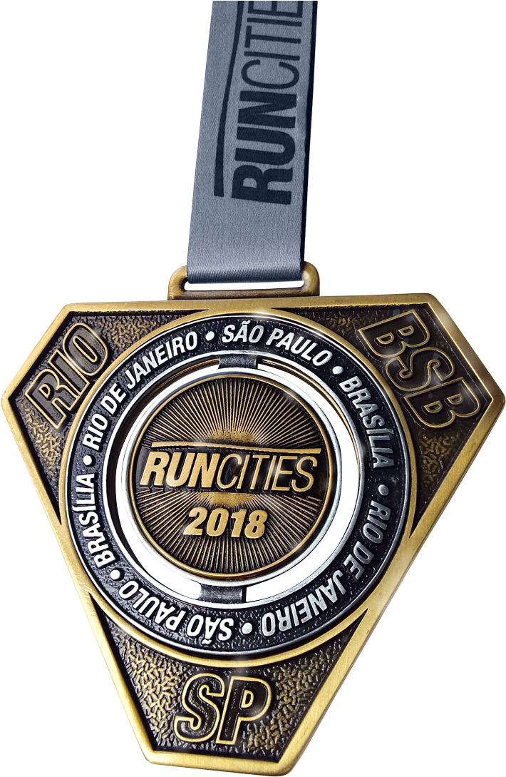 Medalha Tripla Runcities (900x1200), Png Download