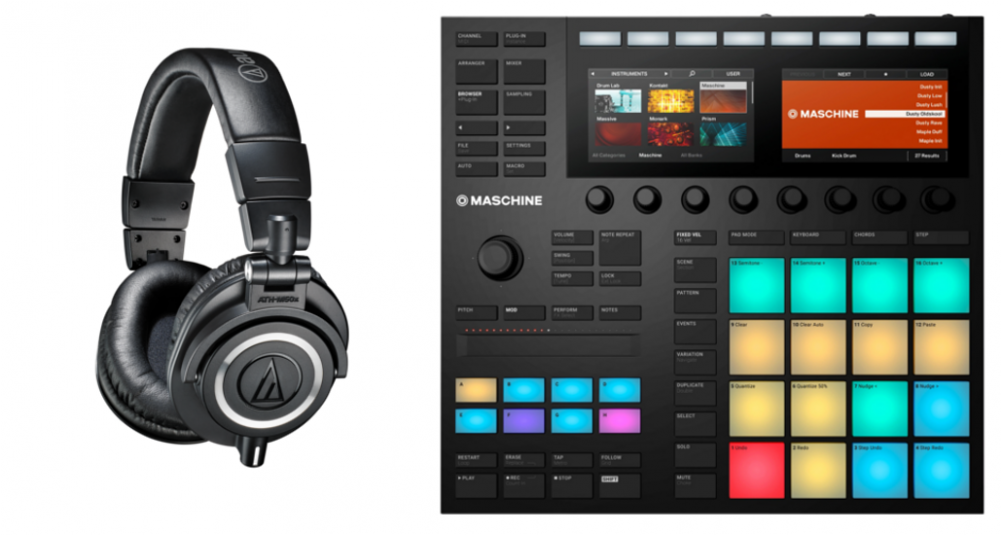 Native Instruments Maschine Mk3 Audio Technica Ath (1000x1194), Png Download