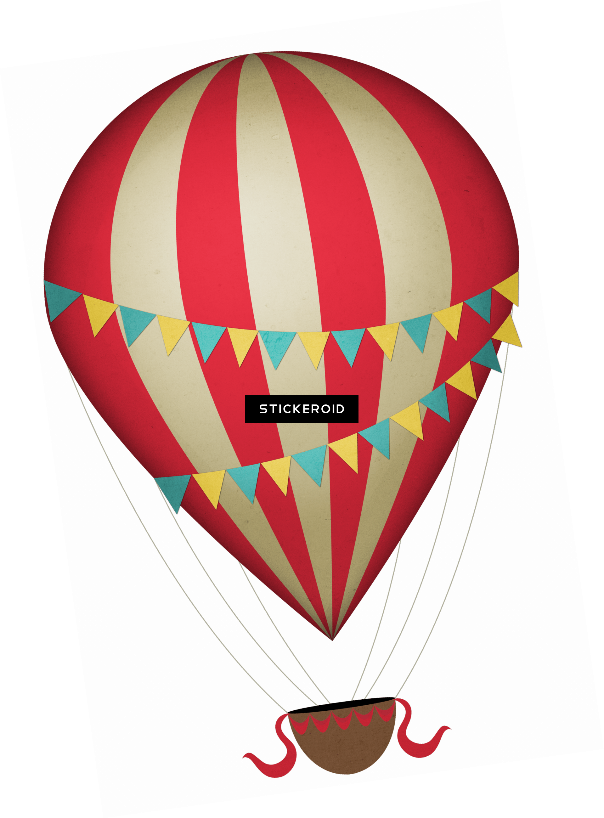 Vintage Hot Air Balloon (1919x2599), Png Download