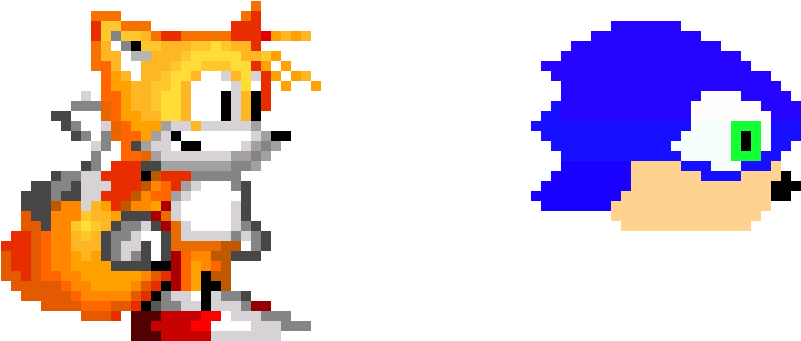Tails Sees Sonic Head (1060x480), Png Download