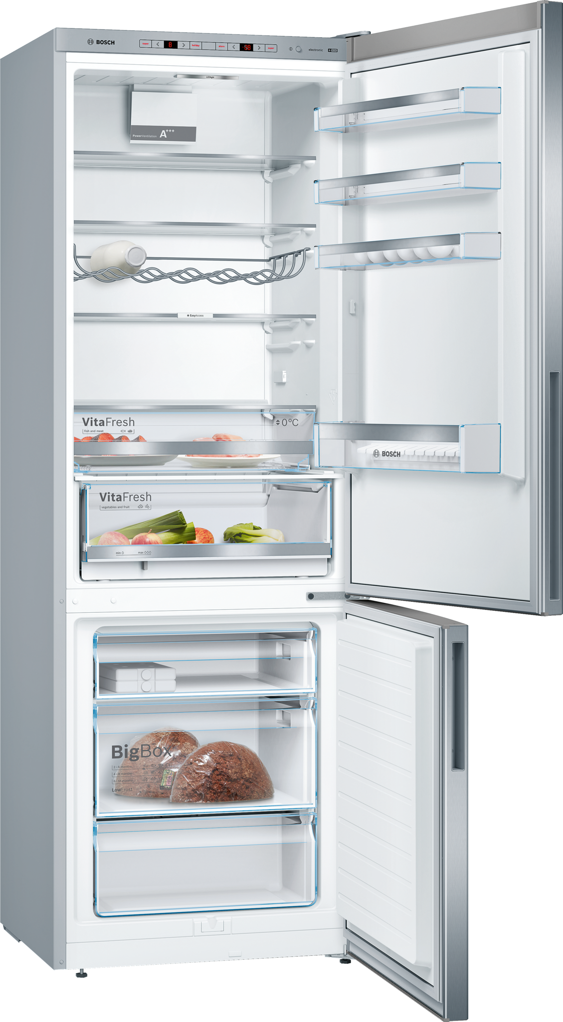 Bosch Fridge Freezer Serie 4 Kge49vi4ag Inox 700mm (1129x2048), Png Download