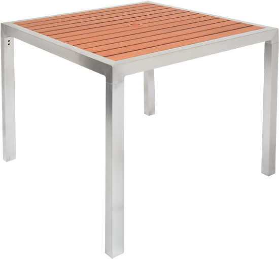 Picture Of Alp36 Aluminum Patio Table With 2" Umbrella (600x600), Png Download