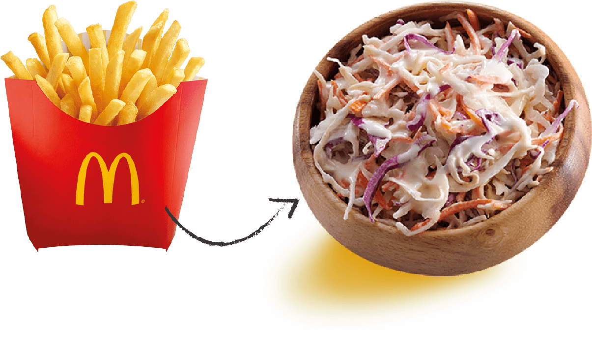 Try The New Mcdonald's® Coleslaw By Swapping It With (1231x760), Png Download
