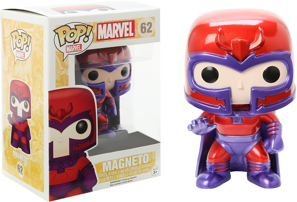 Magneto Metallic Pop Vinyl Figure (1000x681), Png Download