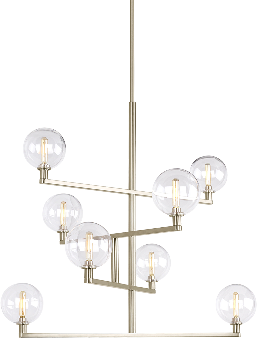 Gambit Chandelier Clear Aged Brass 2200k 90 Cri T6 (1440x1440), Png Download