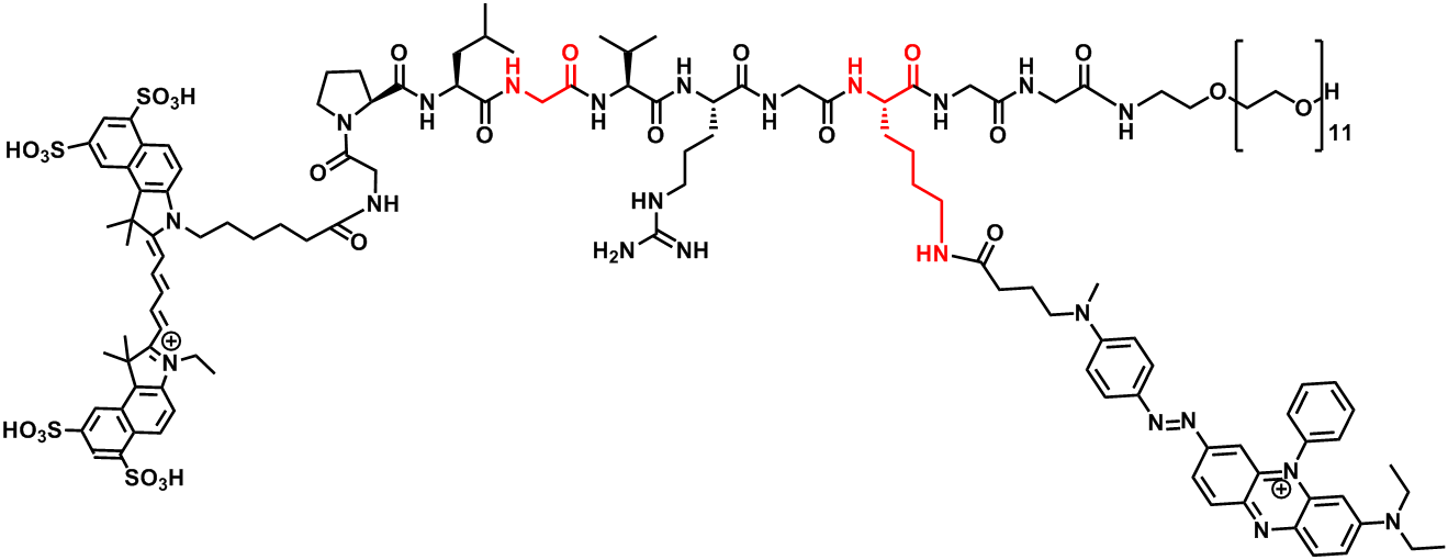 Image Of A Chemical Structure Of A Fluroescent Probe (1319x510), Png Download