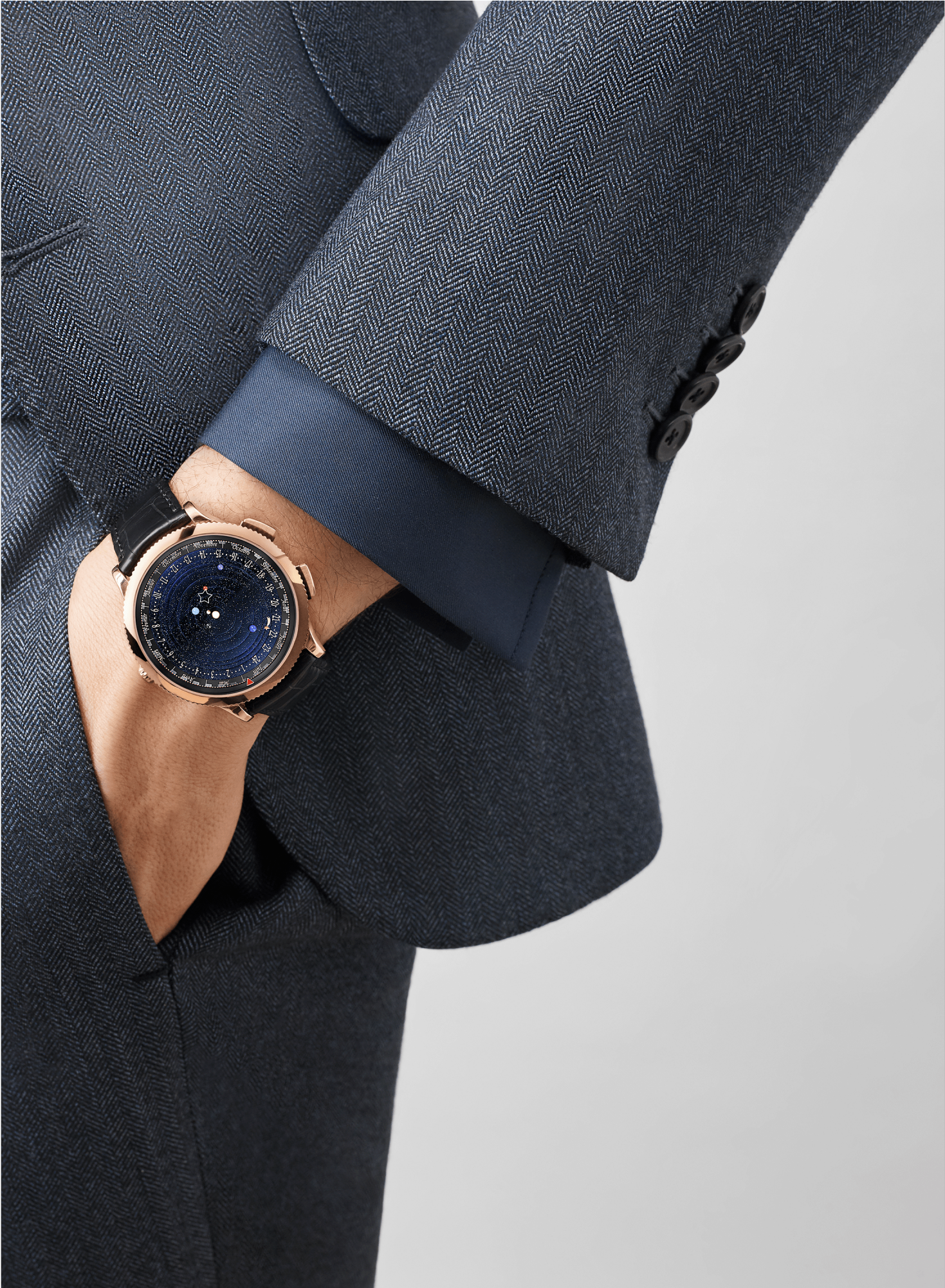 Midnight Planétarium Watch,satin-finish Alligator, (2000x2000), Png Download