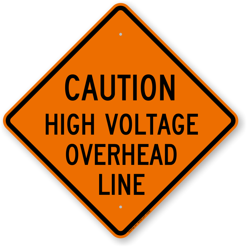 Caution High Voltage Overhead Line Learn More (800x800), Png Download