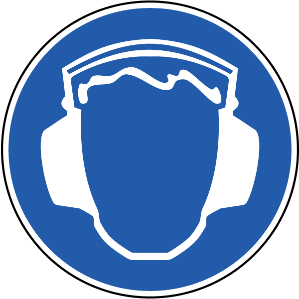 Wear Ear Protection Label (600x600), Png Download