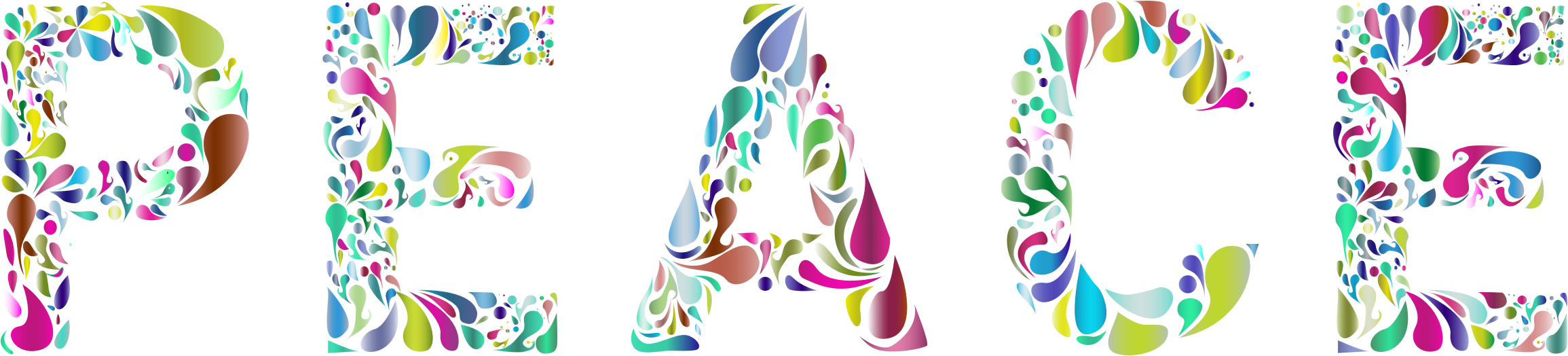 This Free Icons Png Design Of Prismatic Peace Typography (2310x524), Png Download