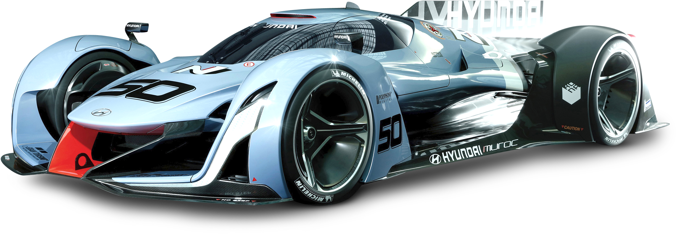 Hyundai N 2025 Vision Sports Car Blue Png Image (2391x951), Png Download