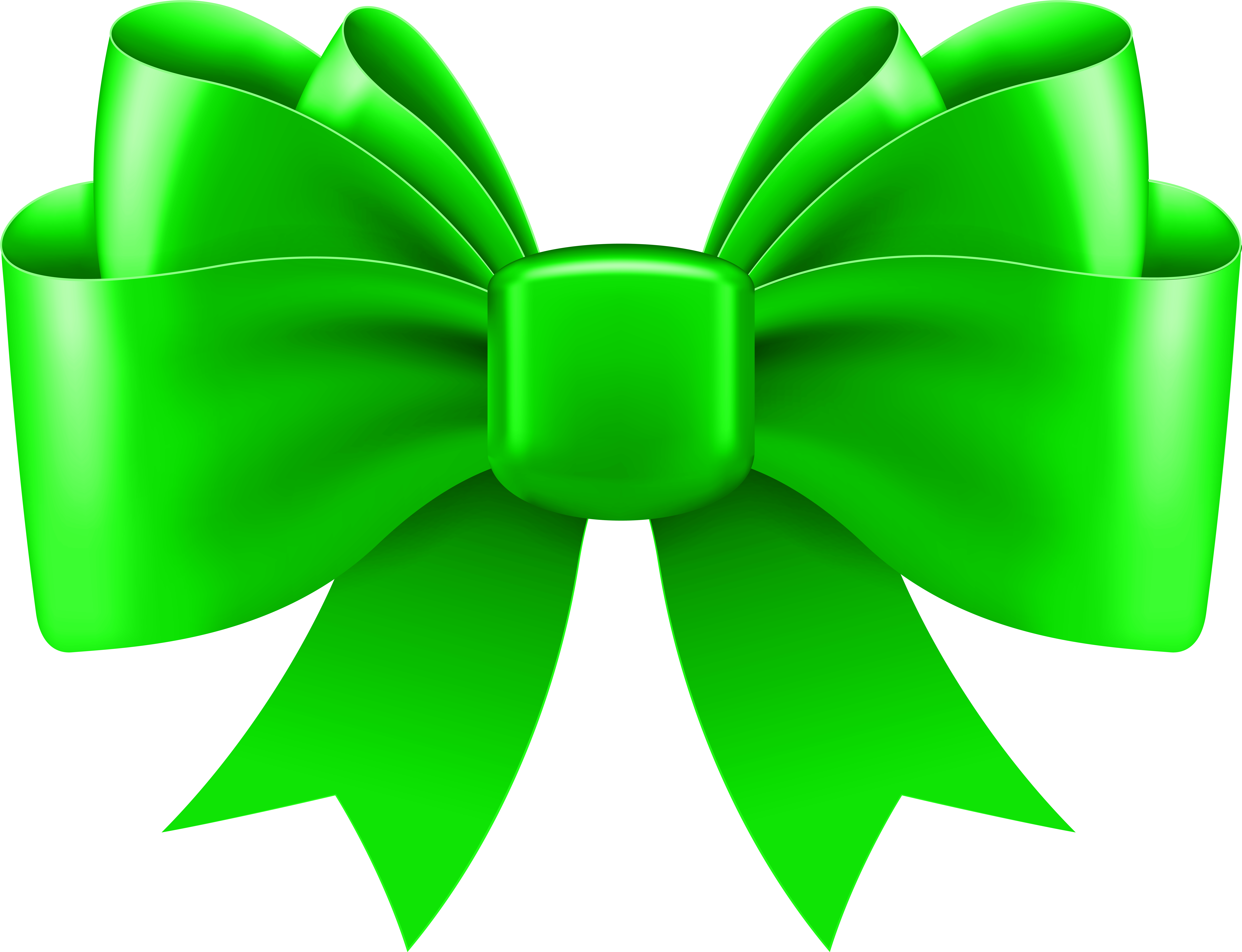 Green Bow Png (8000x6148), Png Download