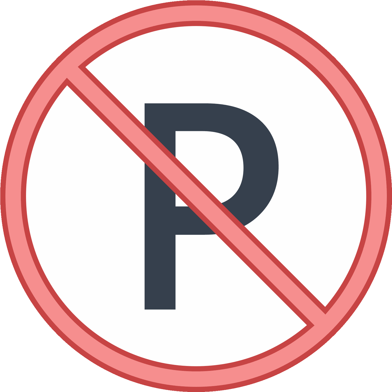 No Parking Icon (1600x1600), Png Download
