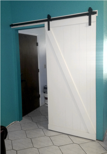 White Z-brace Sliding Barn Door (846x600), Png Download