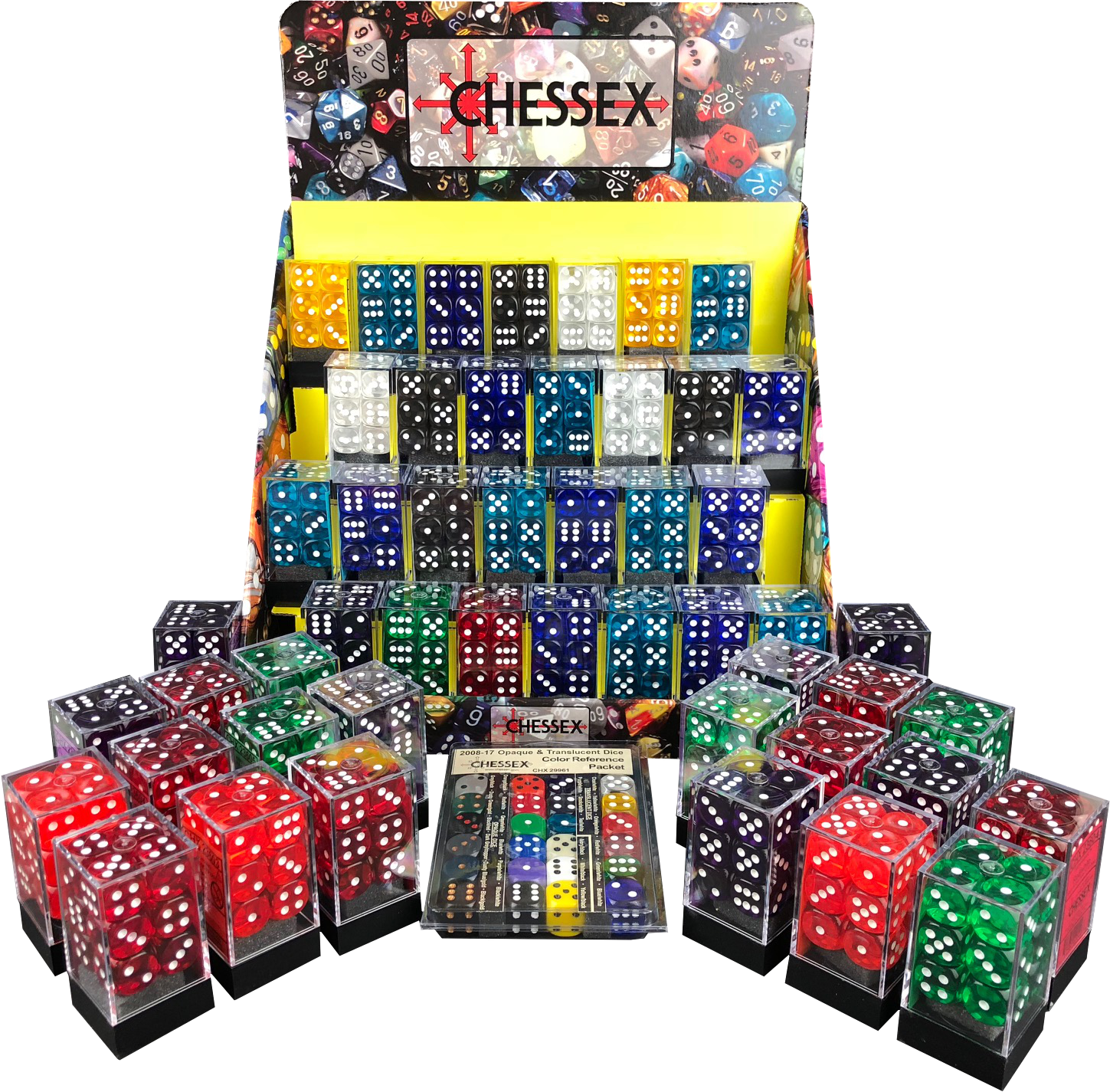 Box Of 50 Translucent 16mm D6 Dice Sets Sampler (1449x1425), Png Download