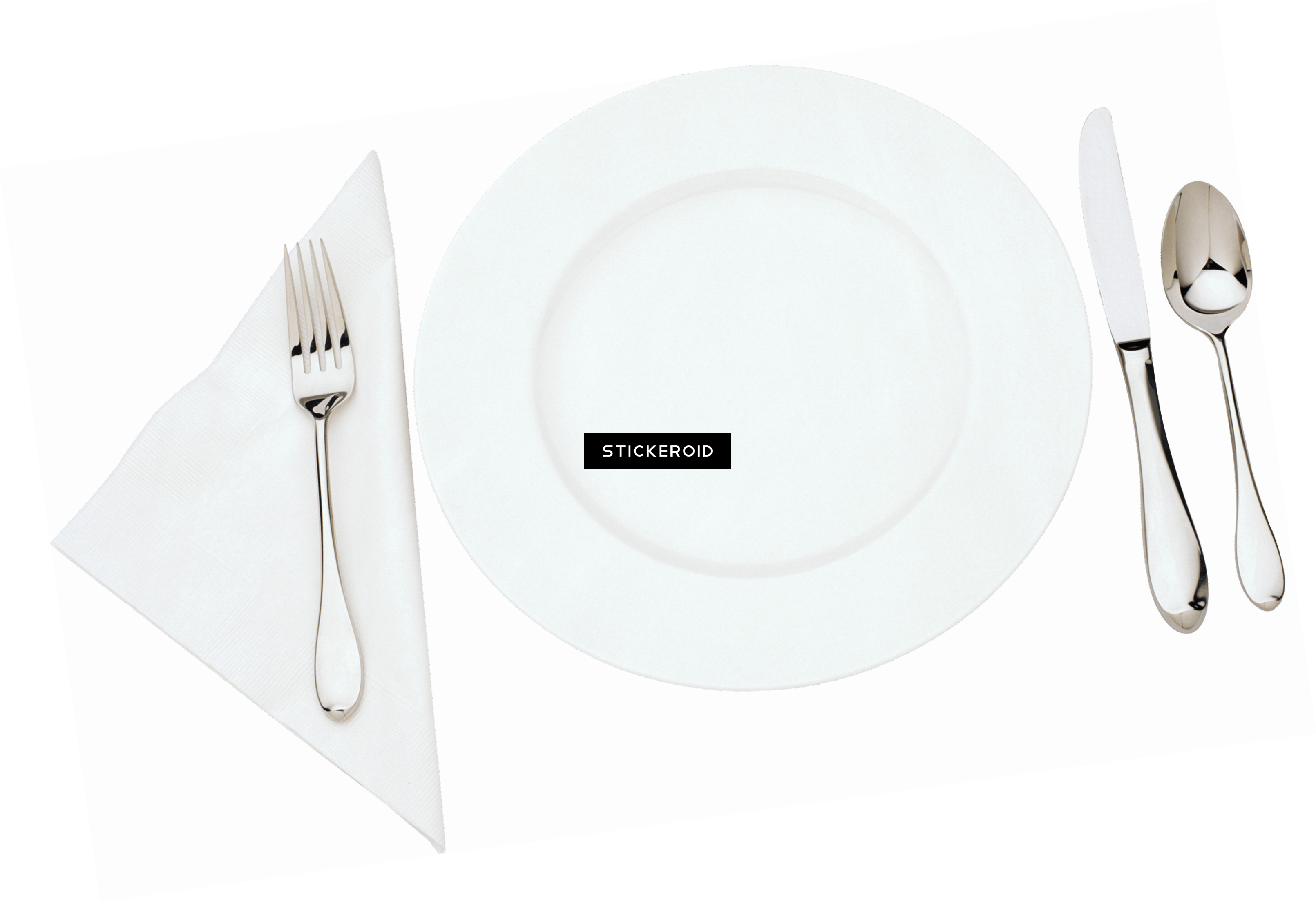 Plate Cutlery (3221x2208), Png Download