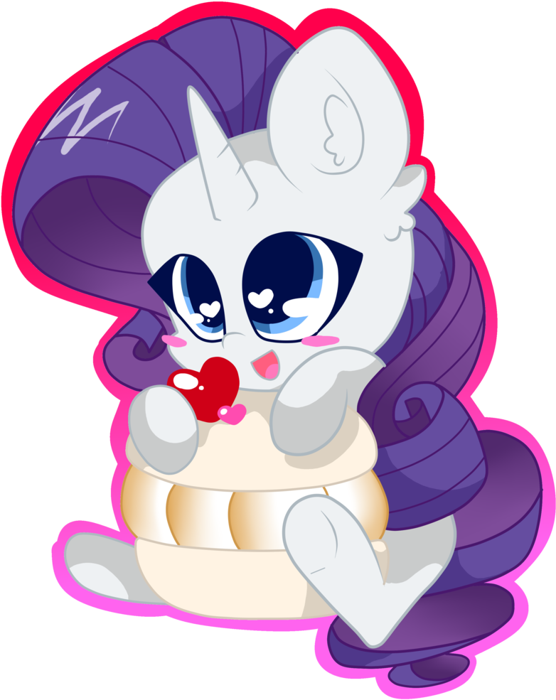 Kittyrosie, Chibi, Female, Food, Heart Eyes, Macaron, (868x1024), Png Download