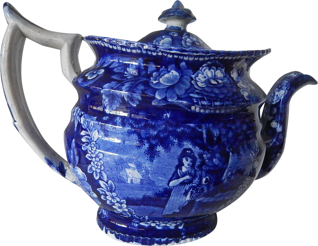 Clip Art Huge Staffordshire Transferware Dark Blue (1307x1307), Png Download