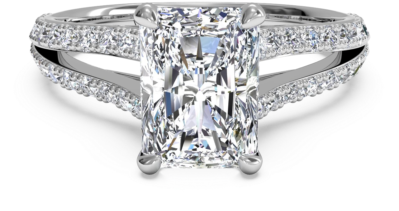 Radiant Cut Engagement Ring (1280x860), Png Download