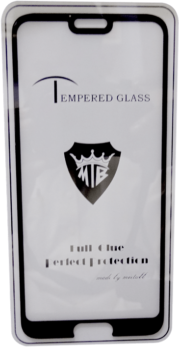 Ht Enova Glass Protector 9d Curved For Honor 10 Black (646x808), Png Download