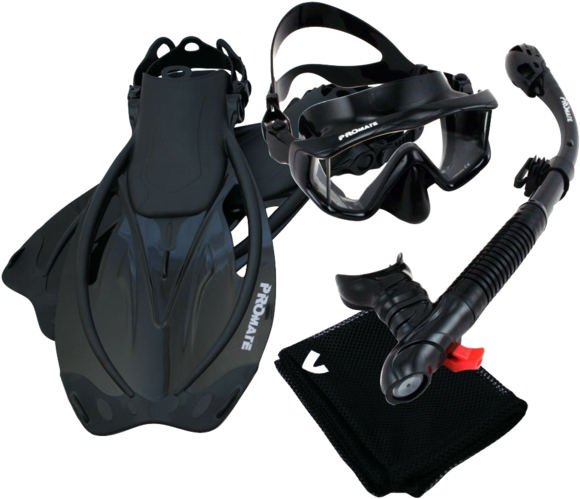 Promate Scuba Dive Panoramic Purge Mask Dry Snorkel (600x600), Png Download