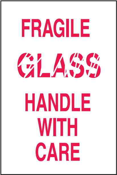 Brady Shipping Label Fragile Glass Handle With Care (800x800), Png Download