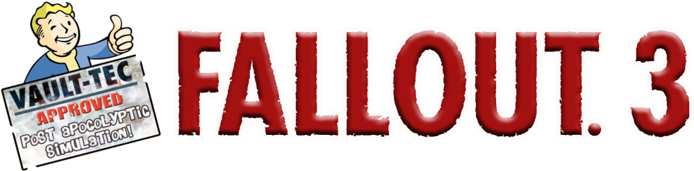 Fallout 3 With Custom Vault Boy Decal (1024x337), Png Download