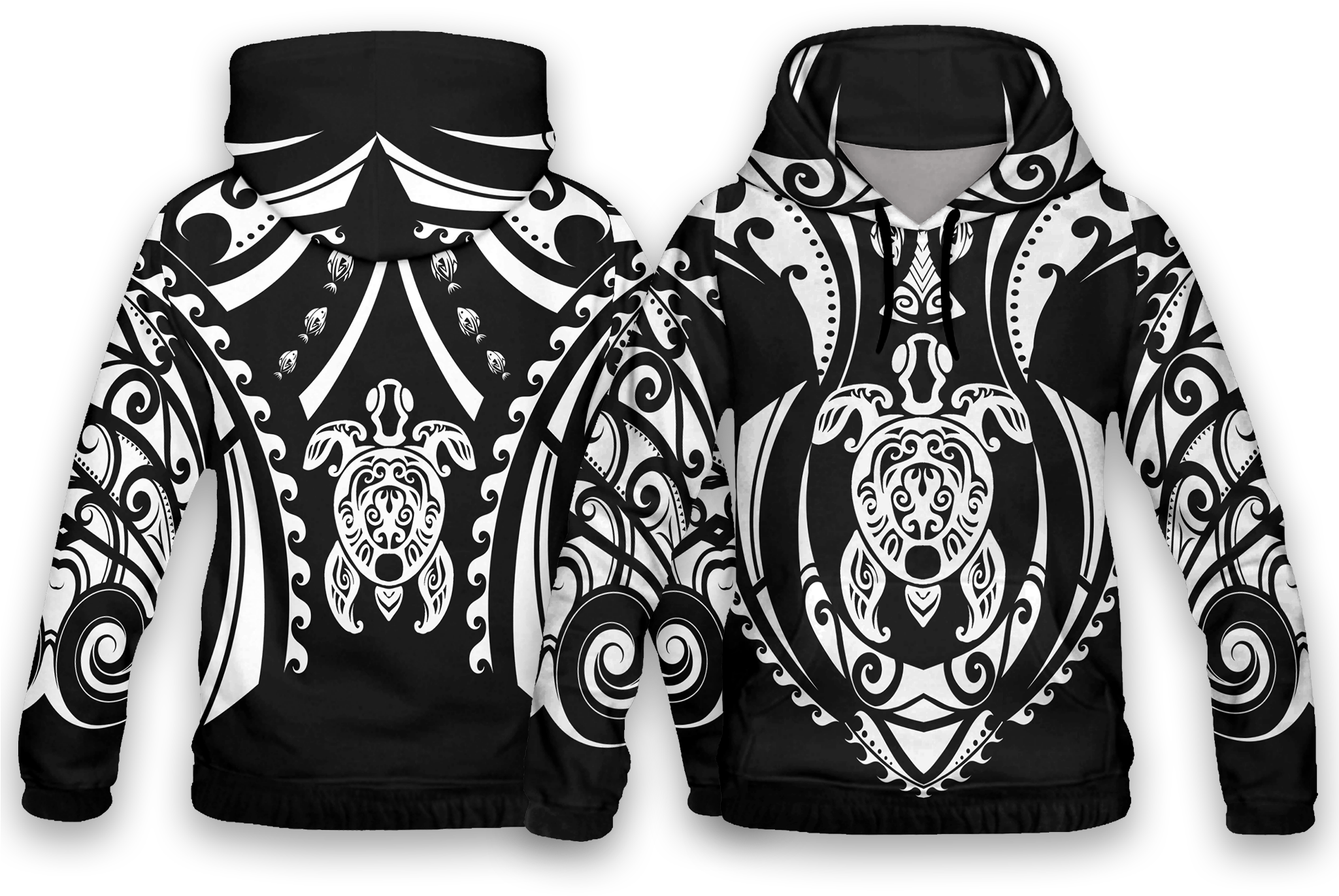 Tribal Turtle All Over Print Hoodies (2048x2048), Png Download