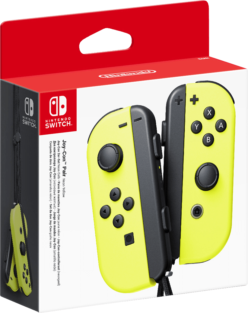 Joy Con Controller Pair Neon Yellow Ns Switch (822x1037), Png Download