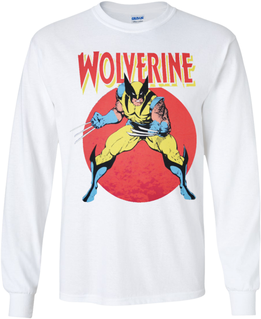Wolverine Retro Comic Youth Ls T Shirt T Shirts (1024x1024), Png Download
