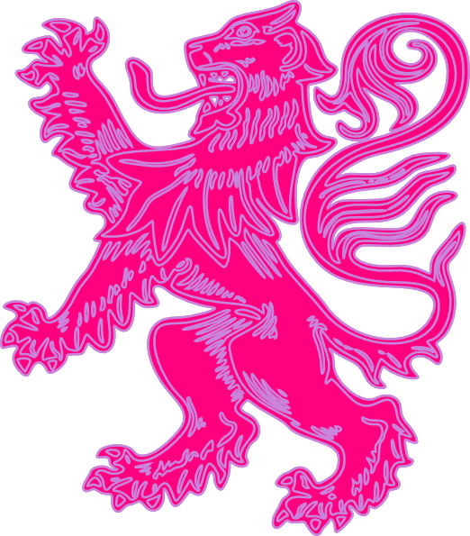 Pink Lion Clip Art At Vector Clip Art Online Royalty (522x595), Png Download