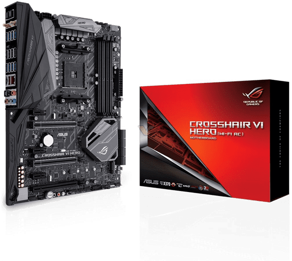 Asus Rog Crosshair Vi Hero Amd Am4 Motherboard (700x525), Png Download