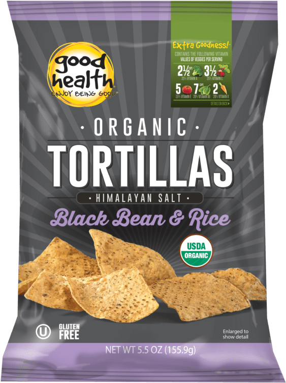 Good Health Organic Black Bean & Rice Tortilla Chips (587x768), Png Download