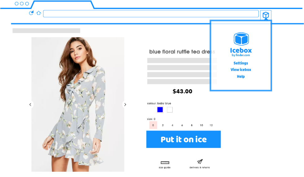 Icebox Amazon Button Being Displayed On A Shopping (1000x600), Png Download