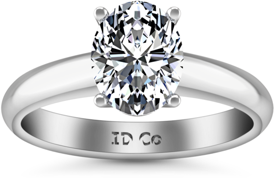 Solitaire Engagement Ring Daniela 14k White Gold (600x600), Png Download
