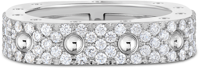 Pois Moi18kt Gold 1 Row Square Ring With Diamonds (1600x1600), Png Download
