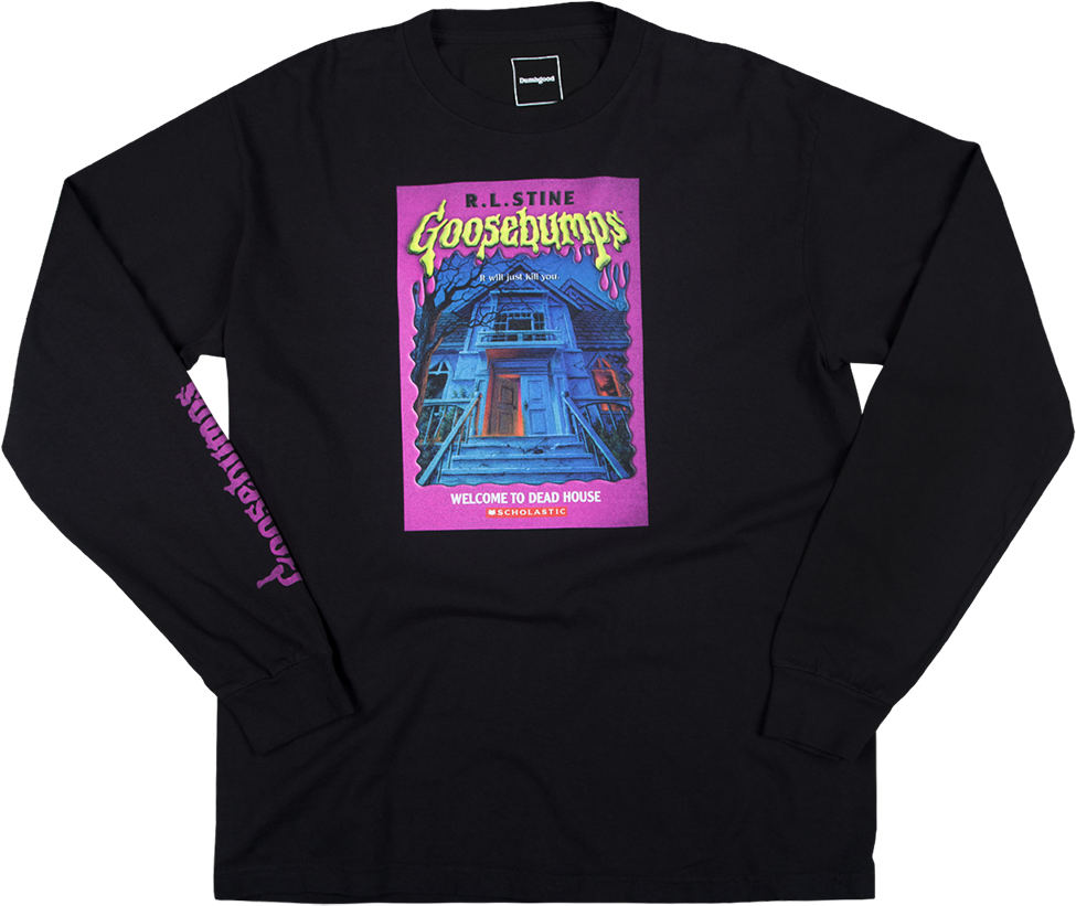 Ls Goosebumps Dead House Tee Black (1200x1200), Png Download