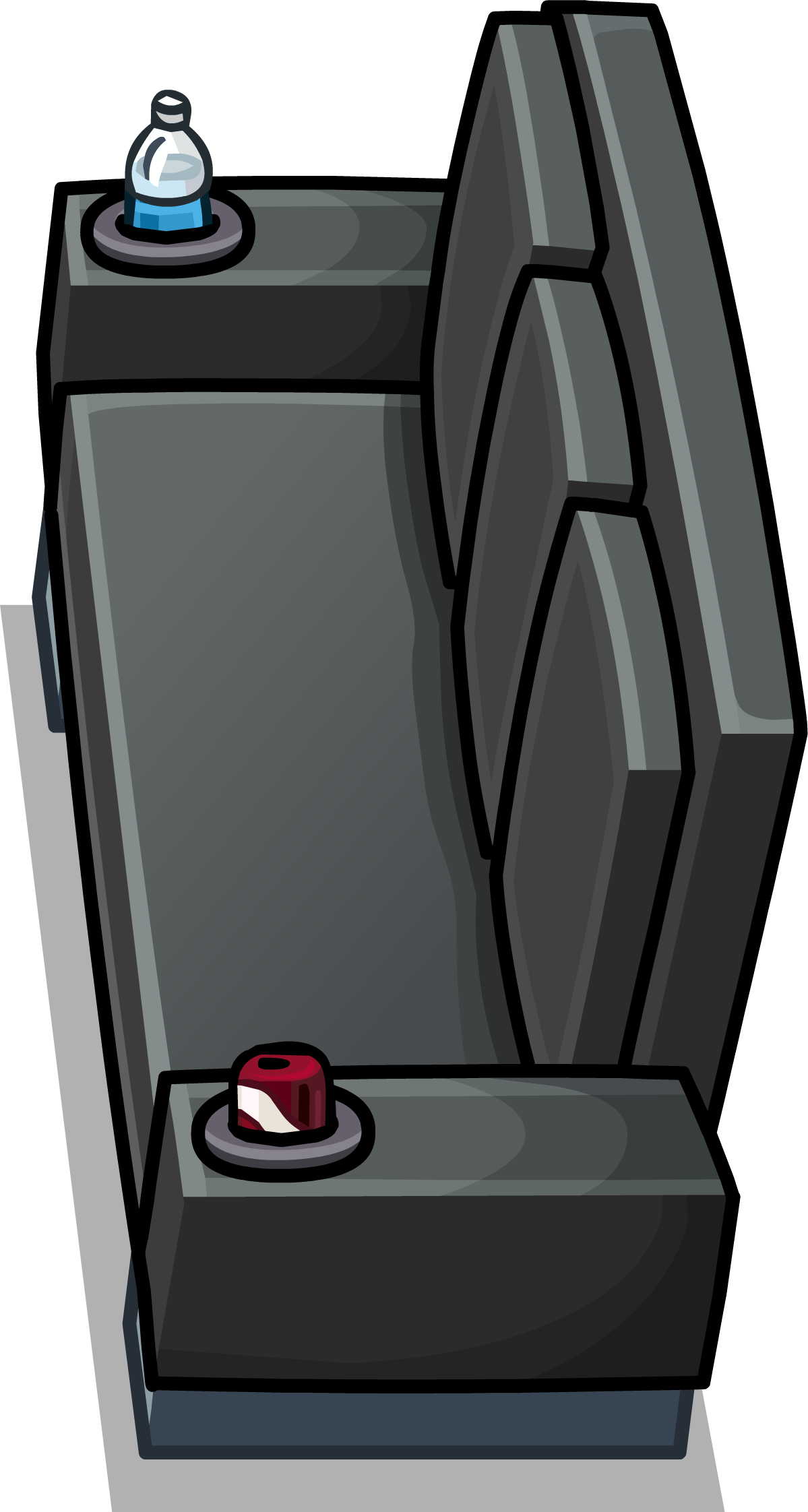 Black Designer Couch Sprite 012 (1199x2244), Png Download