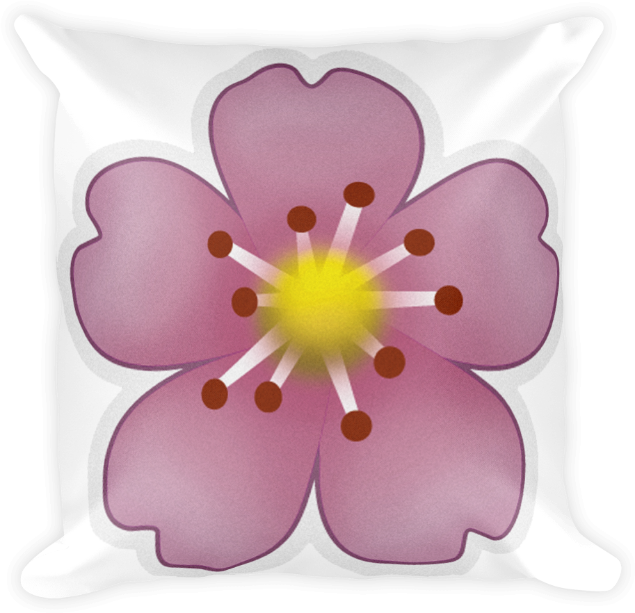Emoji Pillow Cherry Blossom Just Emoji Png Transparent (1000x1000), Png Download