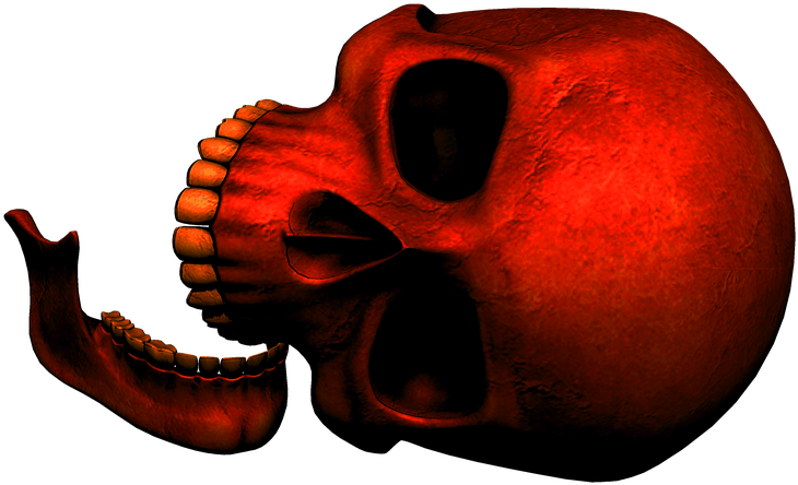 Skull, Red, Death, Gothic, Dark, Day Of The Dead (960x637), Png Download